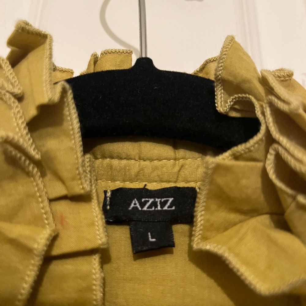 AZIZ Ruffled Top Chartreuse - Picture 2 of 4